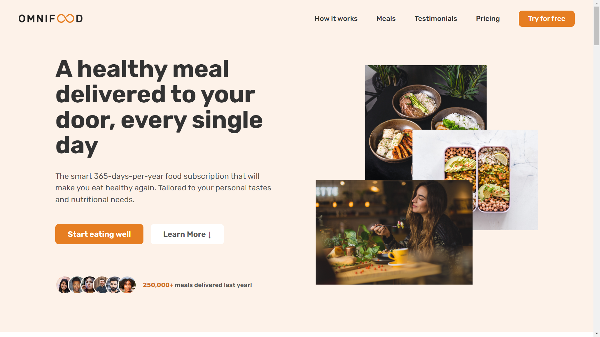 Image of omnifood website